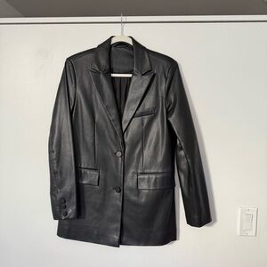 Faux leather blazer Zara